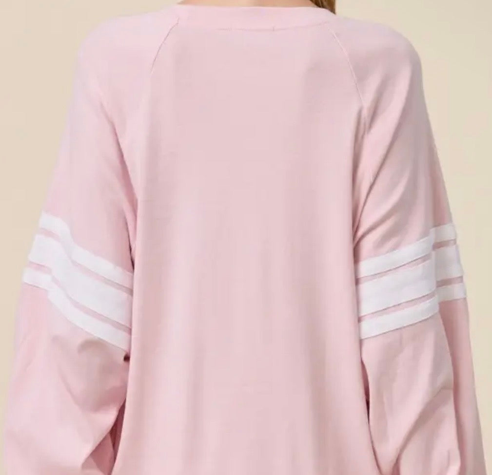 Sunday Funday/Varsity Stripe Sleeve SS