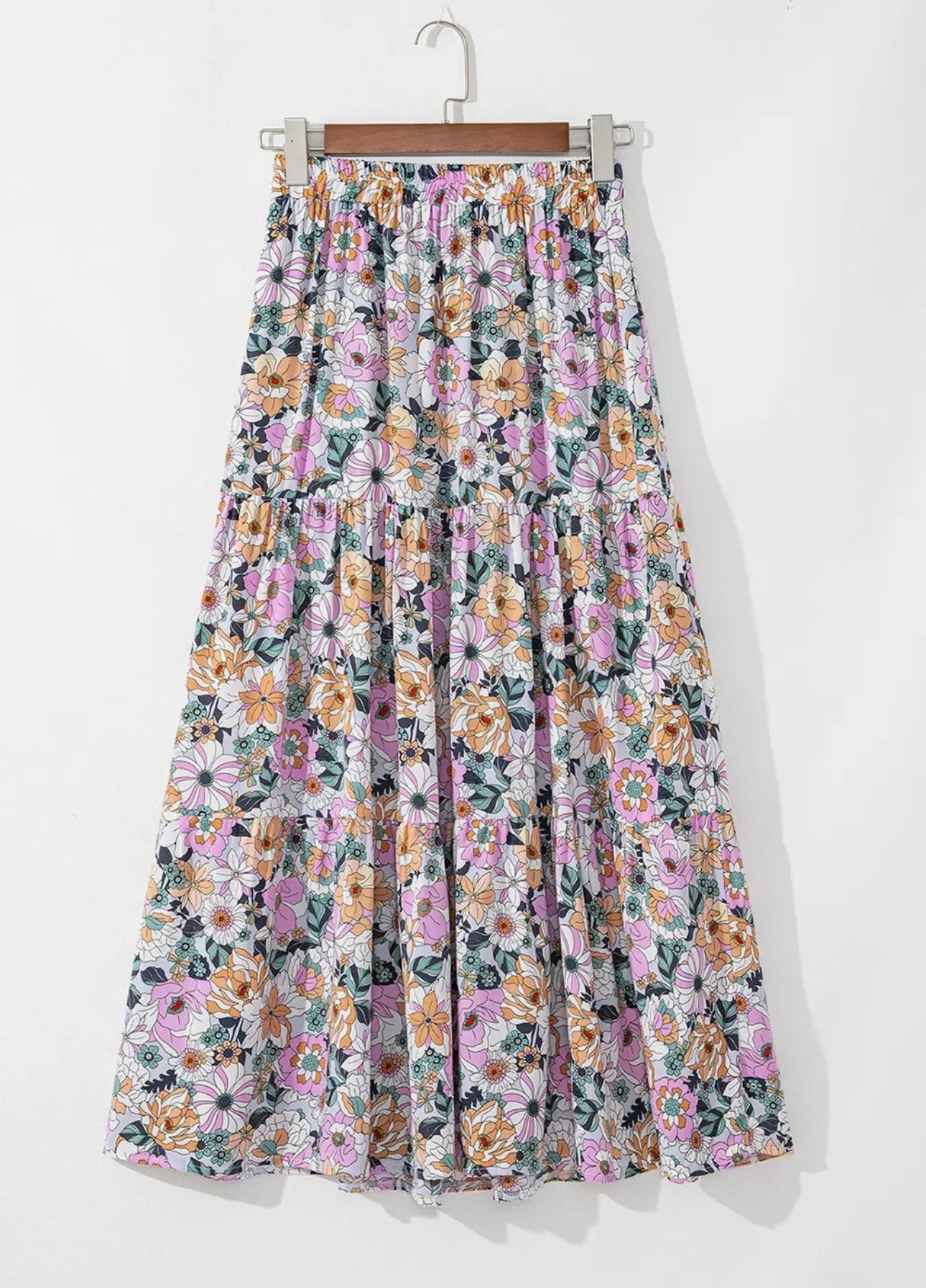 Bohemian Tiered Floral Skirt