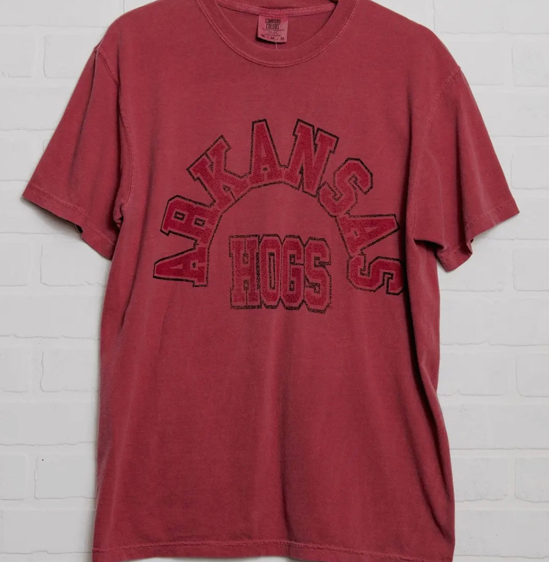 Arkansas Razorback Mega Arch Comfort Colors Tee