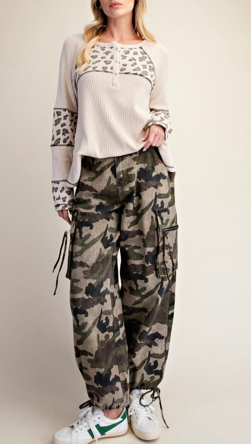 Camo Cargo Pants-Olive