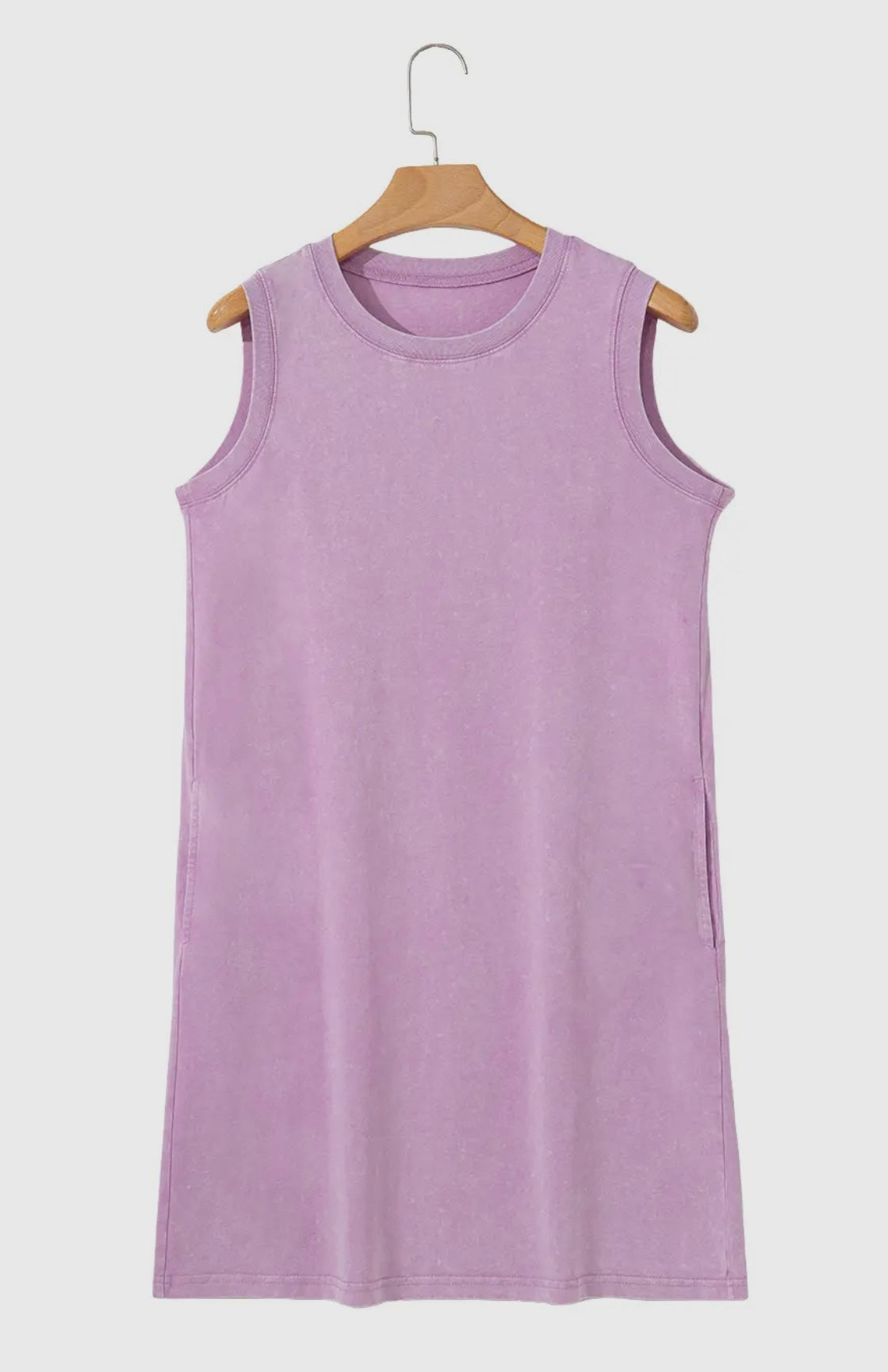Mineral Wash Tank Dress-Lilac