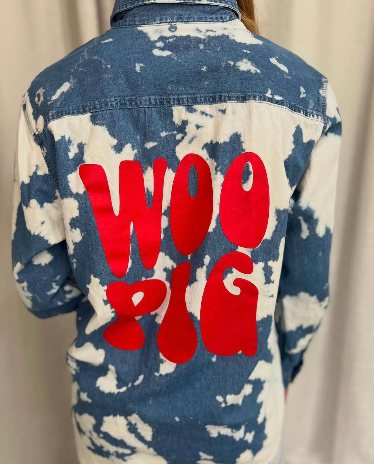 Bomba Bleached “Who Pig” Button Up Top