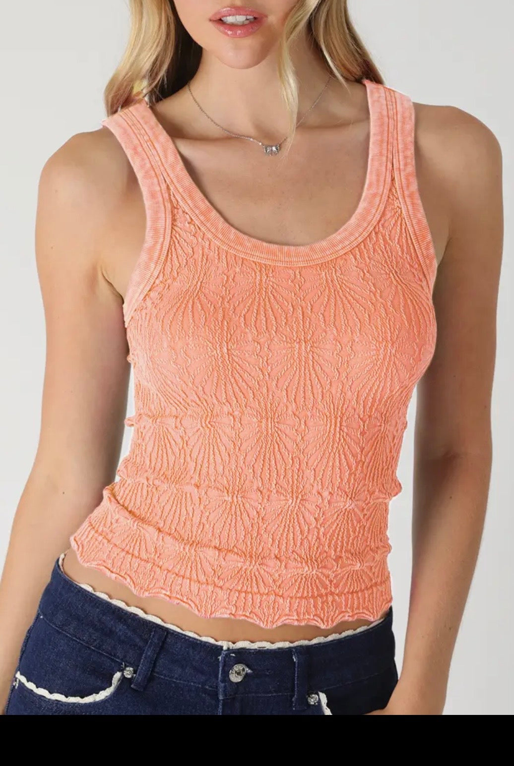 Vintage Reversible Lace Top-Vintage Sweet Peach