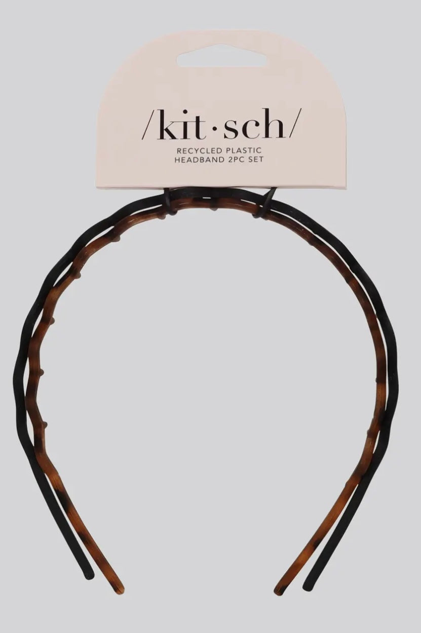 2 pc. Zigzag Headbands-Tortoise/Black