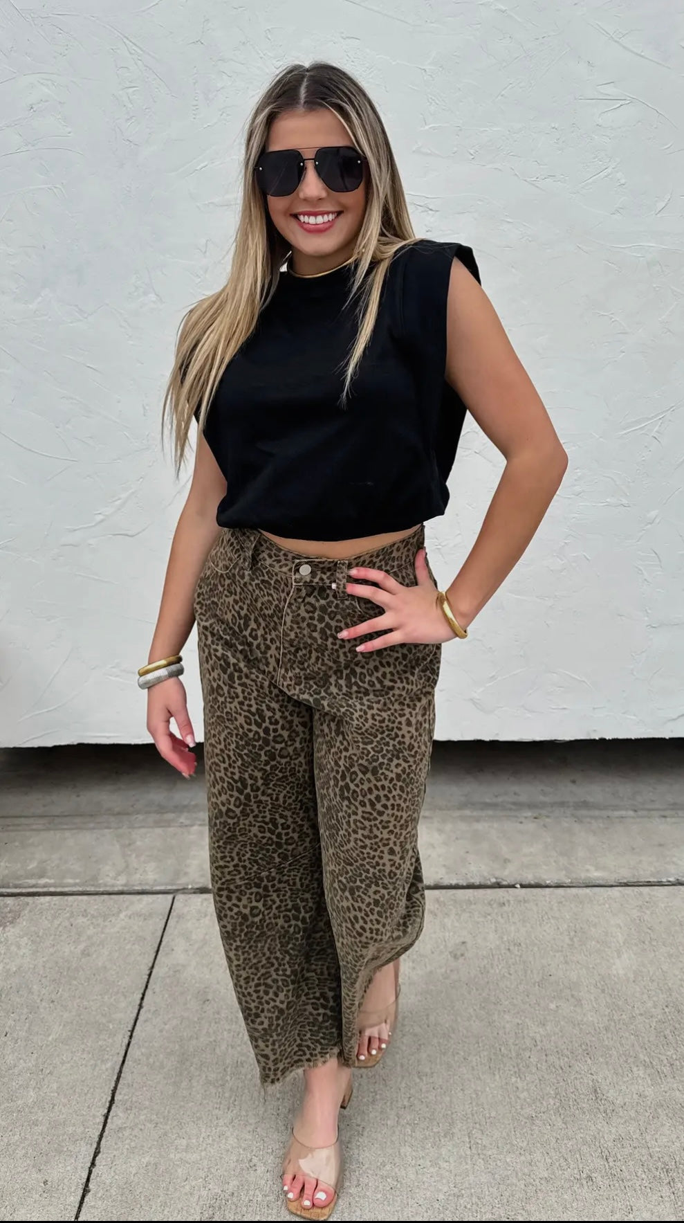 Cheetah Barrel Jeans
