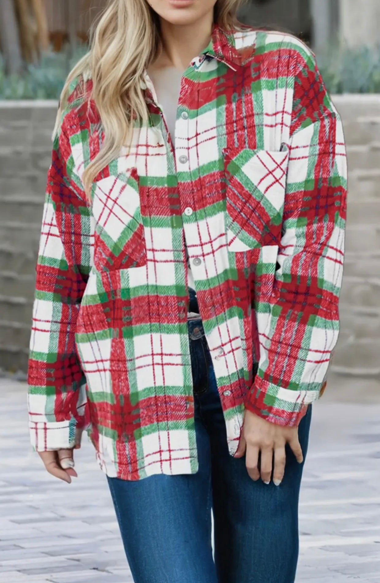 Christmas Plaid Flannel Shacket
