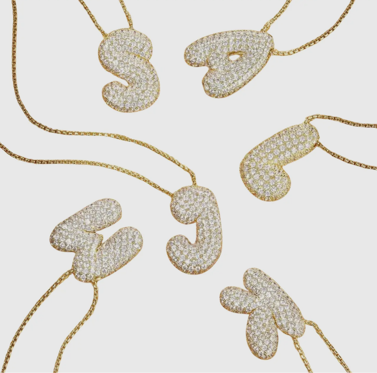 Initial Bubble Hailey Necklace-18k Gold