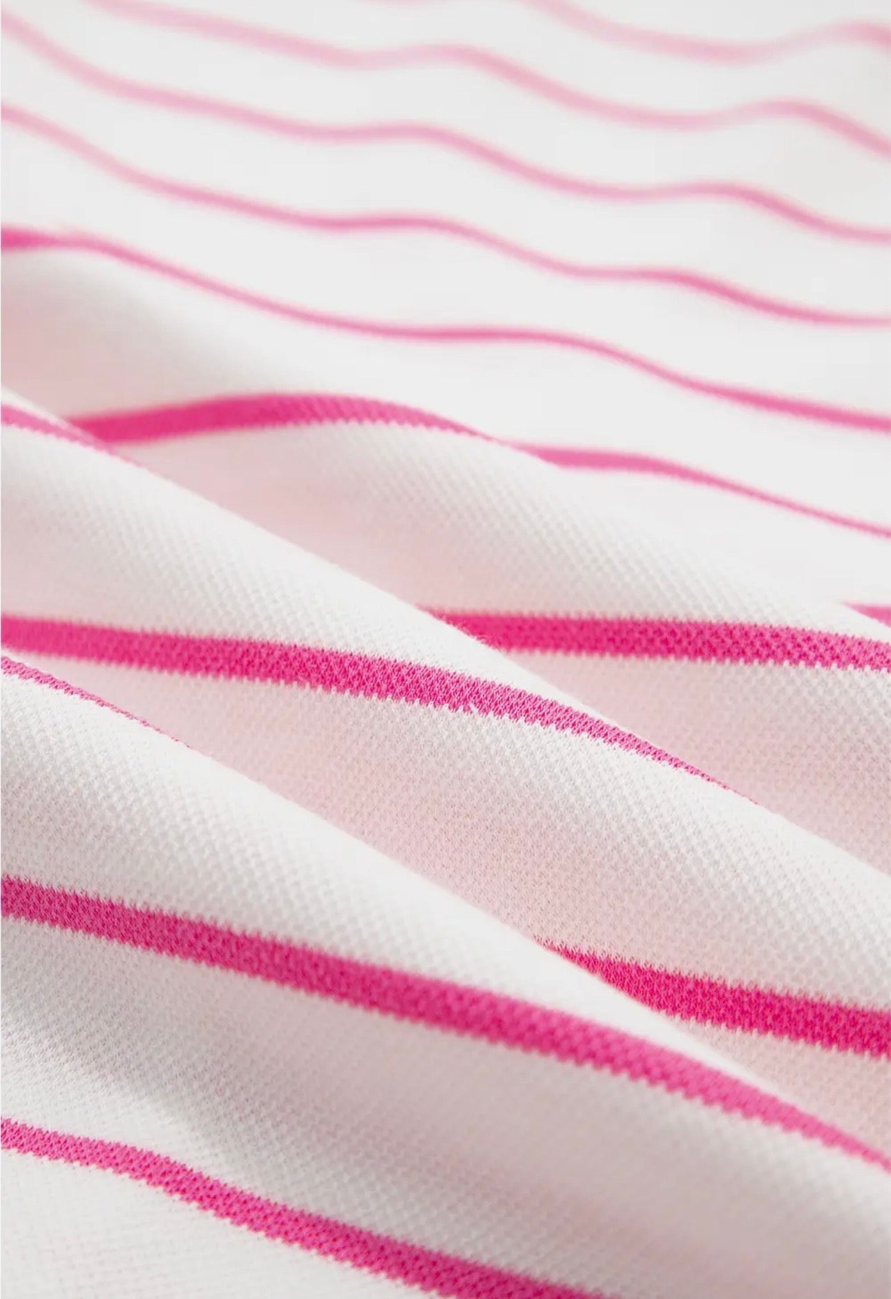 Casual Style Pink/White Stripe SS Top