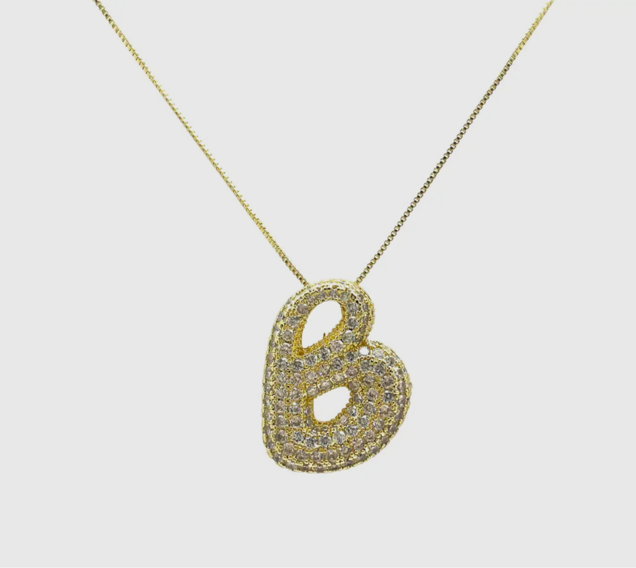 Initial Bubble Hailey Necklace-18k Gold