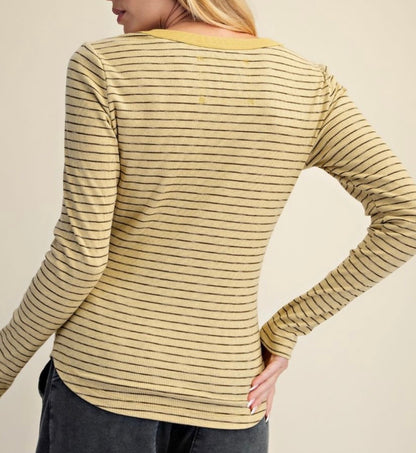 Buttery Yellow Ribbed Knit Top
