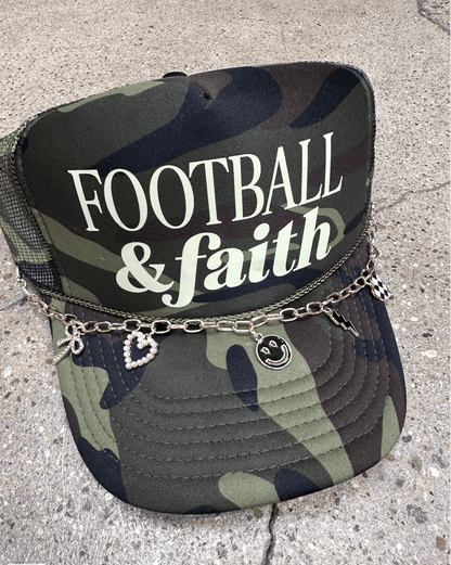 Football and Faith Camo Trucker: WITH CHAIN
