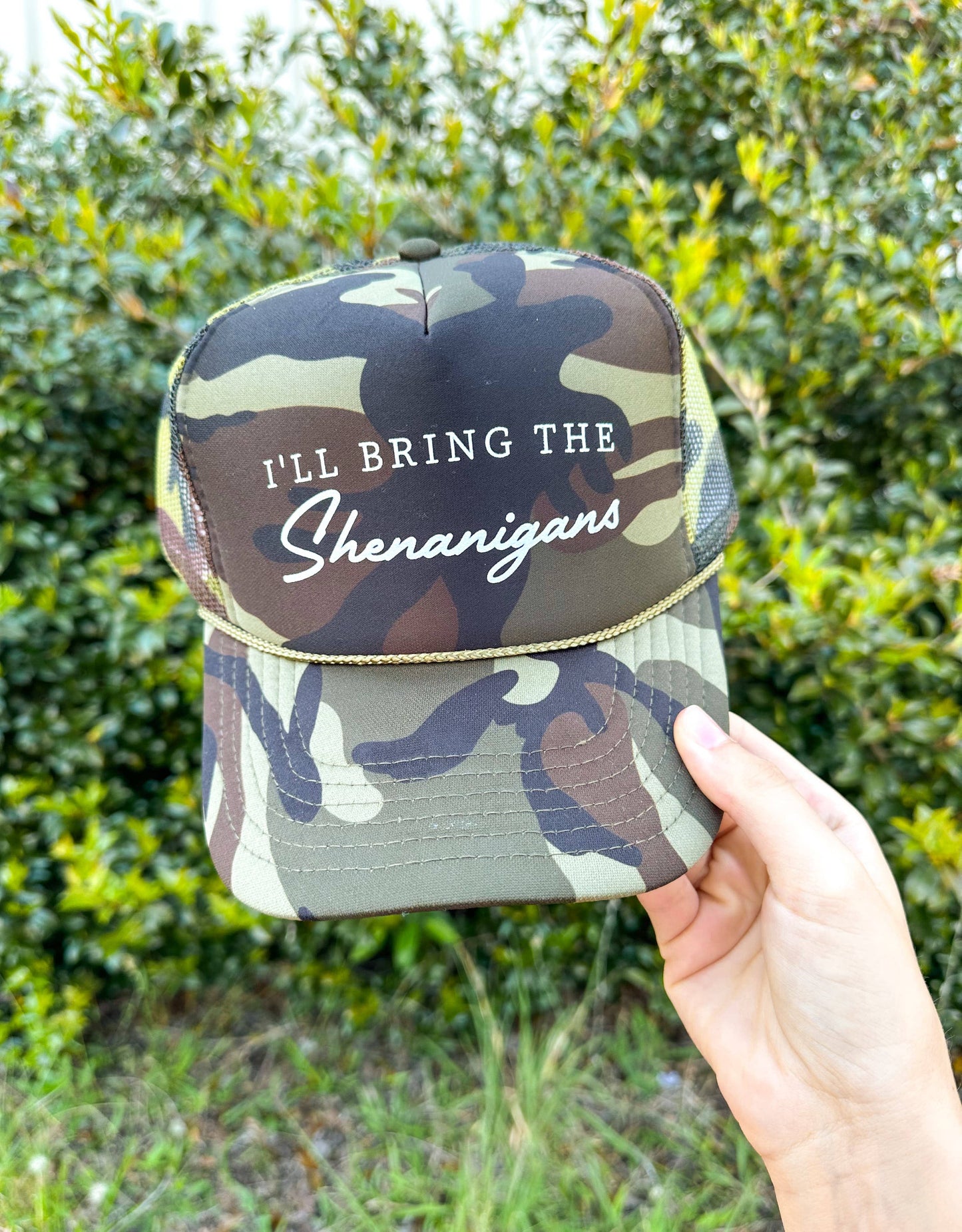 Shenanigans Full Camo Trucker Hat