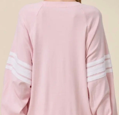 Sunday Funday/Varsity Stripe Sleeve SS