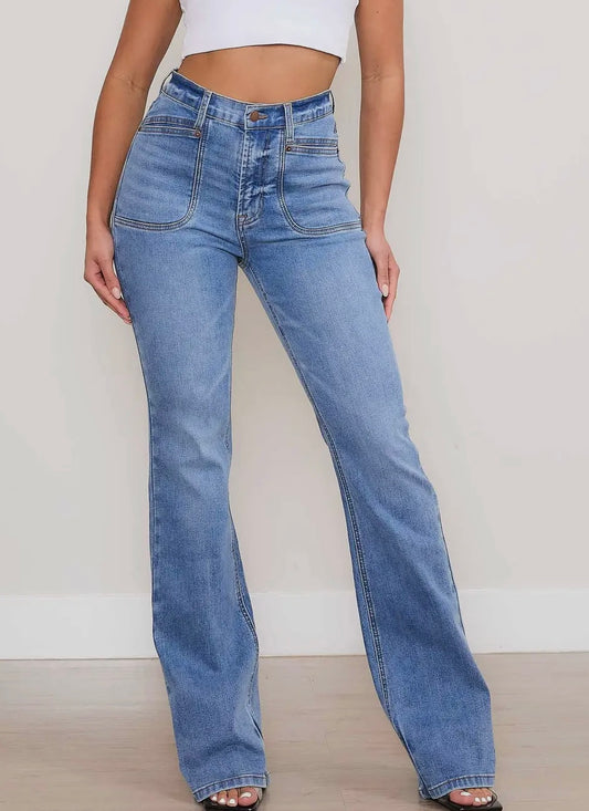 Square Pocket Bootcut Jeans