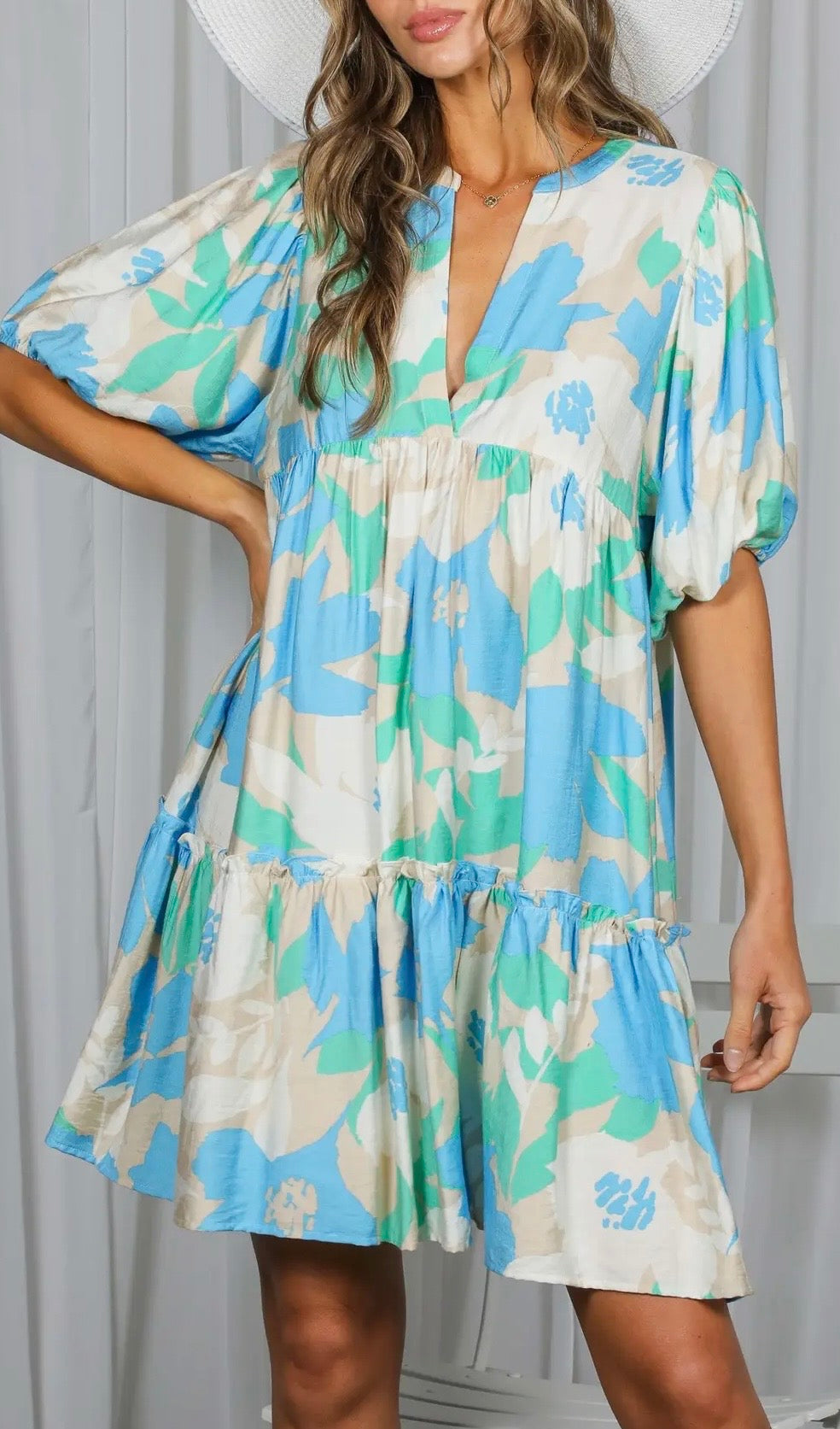 Floral Print Tiered Baby Doll Dress