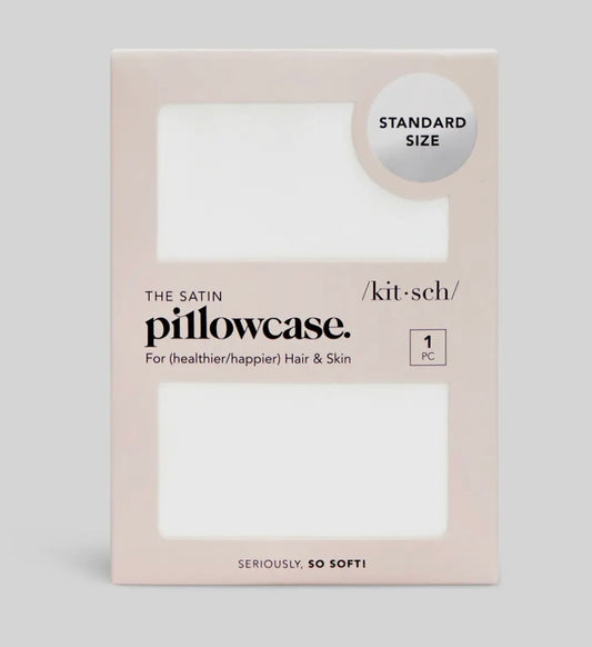Ivory Satin Pillow Case-Standard