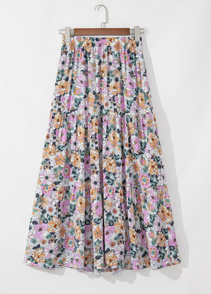 Bohemian Tiered Floral Skirt