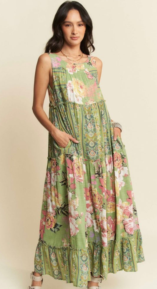 FP Vibe Boho Stripe Mixed Maxi Dress