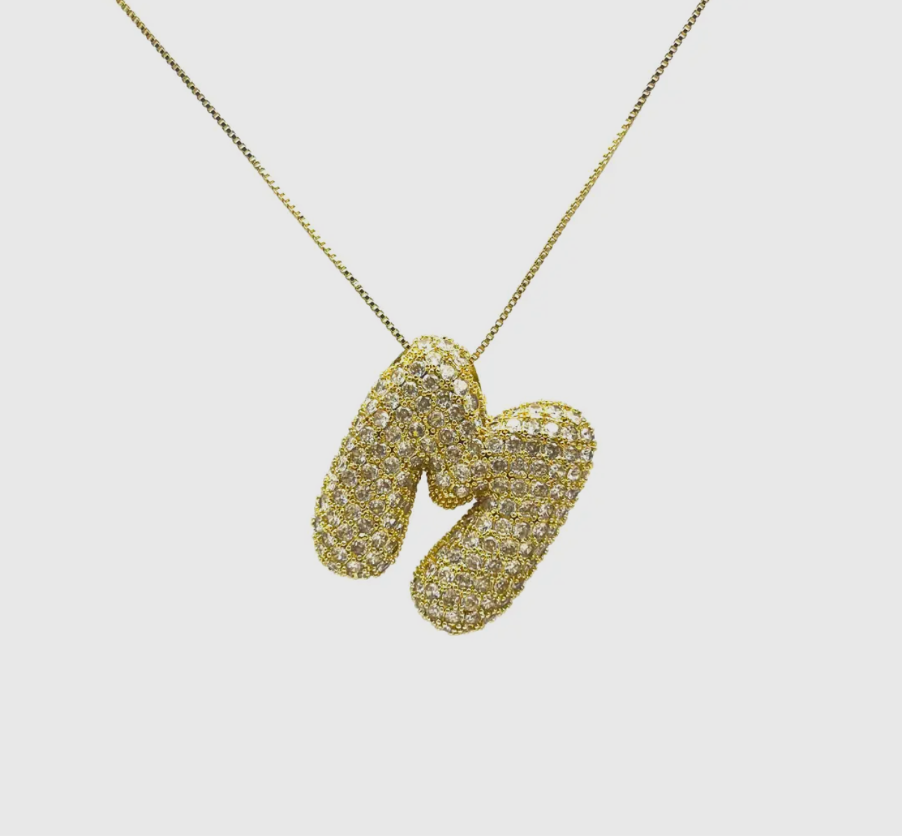 Initial  Bubble Hailey Necklace-18k Gold