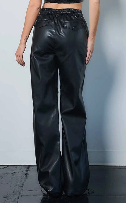 Vegan Leather Baggy Style Pants