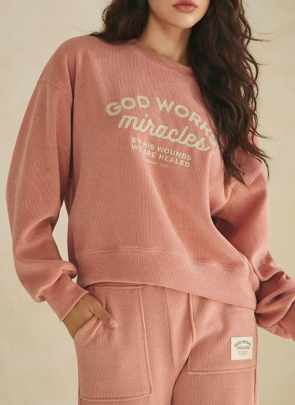 “Miracles” Soft Corded Graphic Top