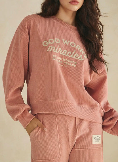 “Miracles” Soft Corded Graphic Top