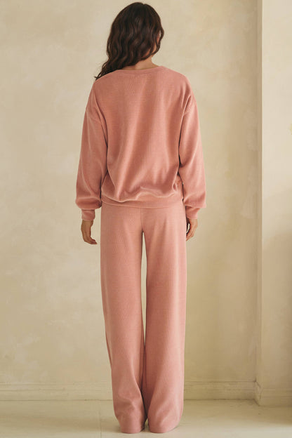 God Works Miracles Graphic Top & Bottom Set: Dusty Rose / S