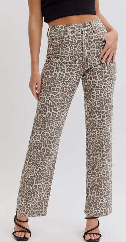 Leopard Print Super High Rise Jeans