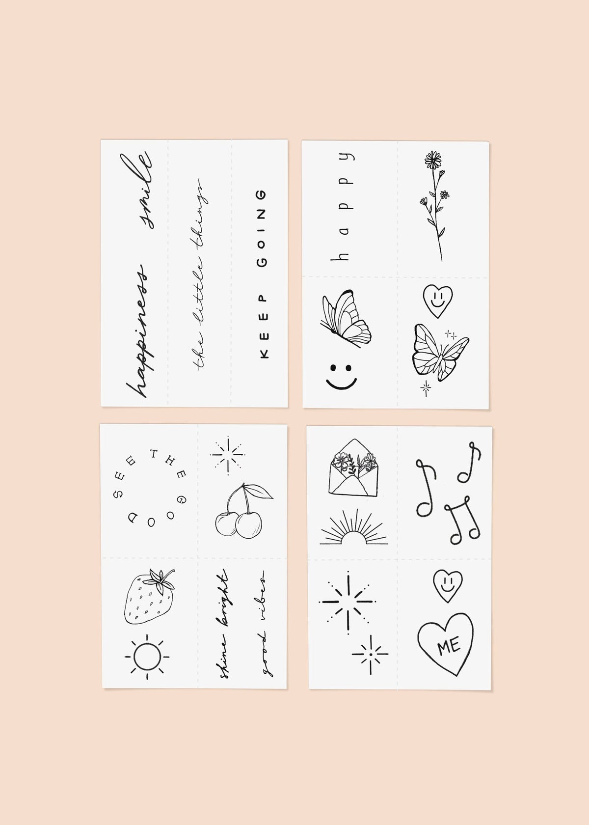 Feel Good Temporary Tattoo Pack – Positive Temporary Tattoos