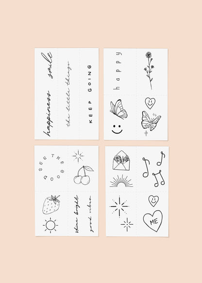 Feel Good Temporary Tattoo Pack – Positive Temporary Tattoos