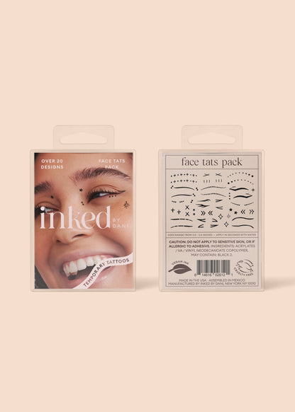 Face Tats Temporary Tattoo Pack
