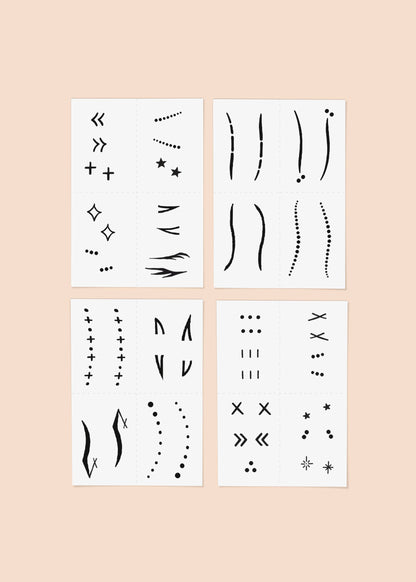 Face Tats Temporary Tattoo Pack