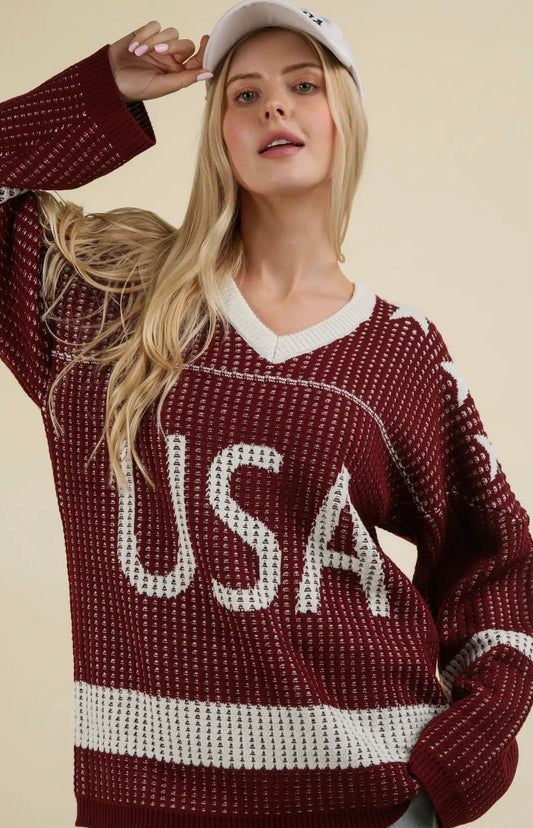 Oversized Game Day Knit Sweater