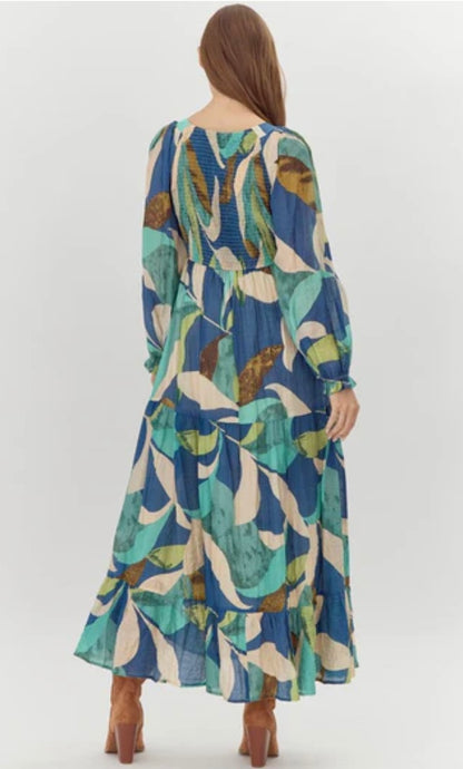 Abstract Printed Maxi Dress