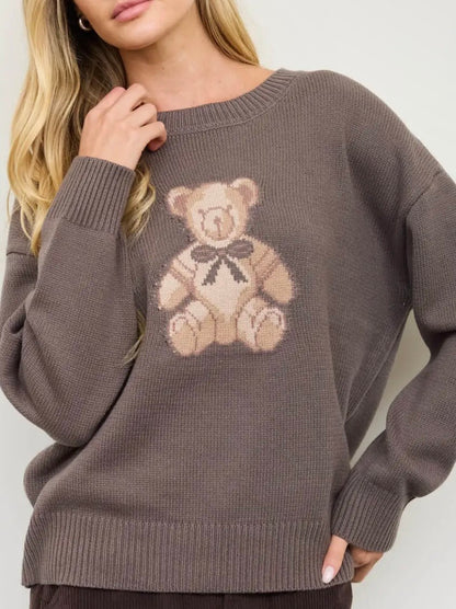 “Teddy” Jacquard Knit Sweater