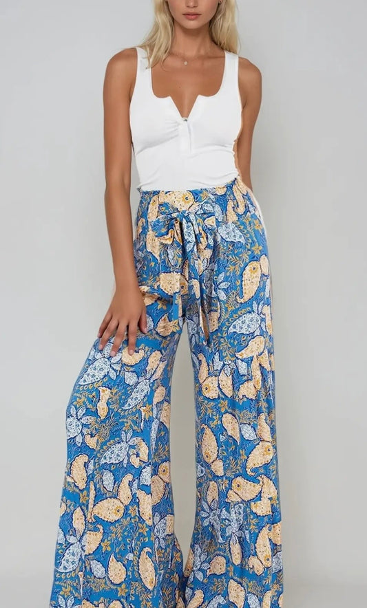 Boho Wide Leg Palazzo Pants