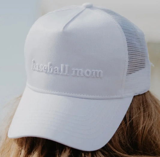 Baseball Mom Embroidered Trucker Hat