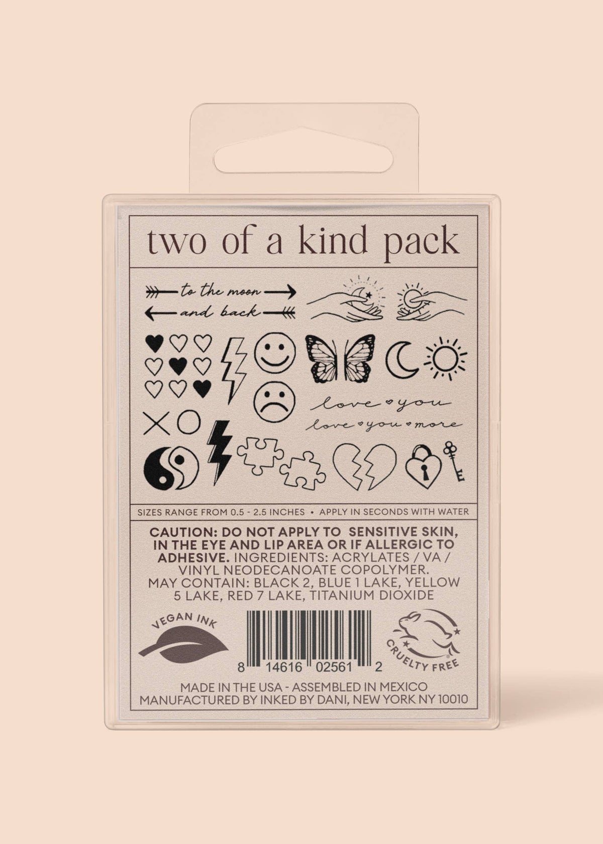 Two of A Kind Temporary Tattoo Pack