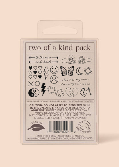 Two of A Kind Temporary Tattoo Pack
