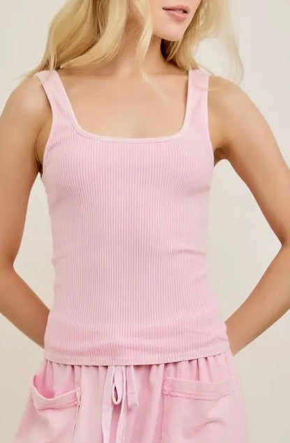 Cotton Candy Mineral Washed Everyday Basic Tank