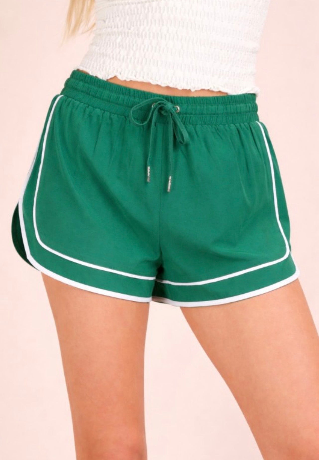 Kelly Green Two Tone Activewear Shorts