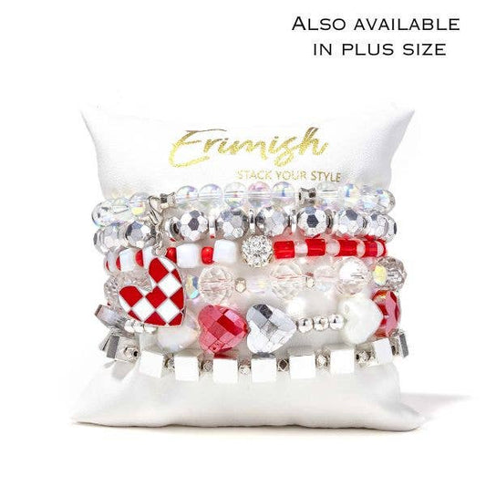 Crimson Frost Bracelet Stack: Average 7.5"
