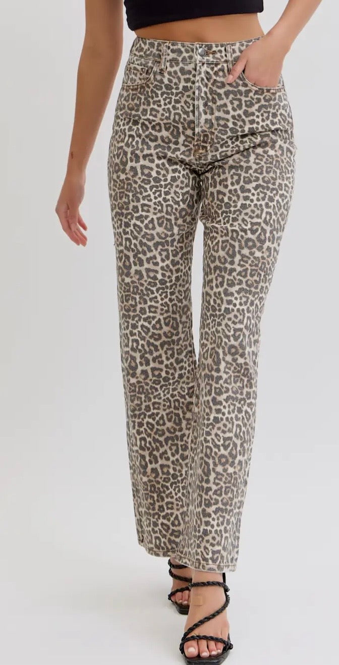 Leopard Print Super High Rise Jeans