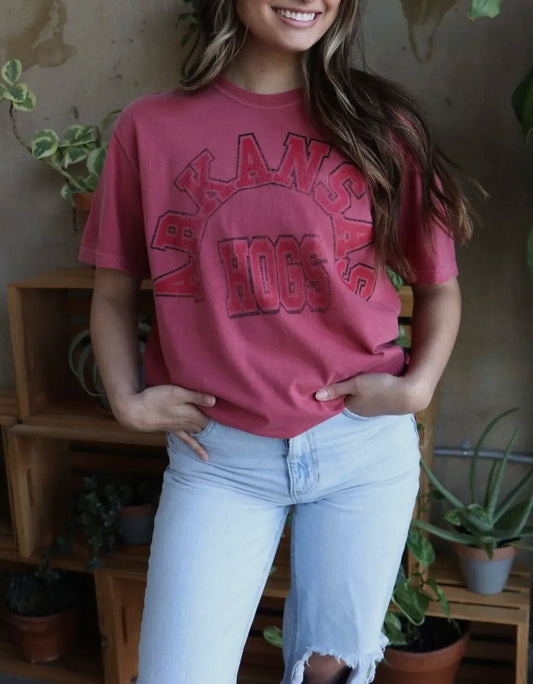 Arkansas Razorback Mega Arch Comfort Colors Tee