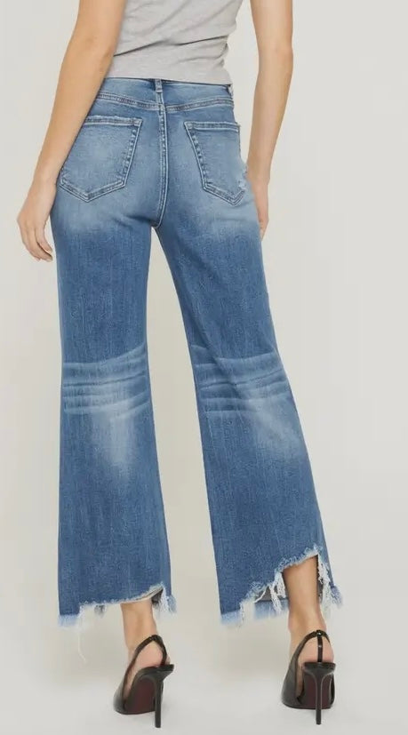 Mica Denim Super High Distressed Cropped Jeans