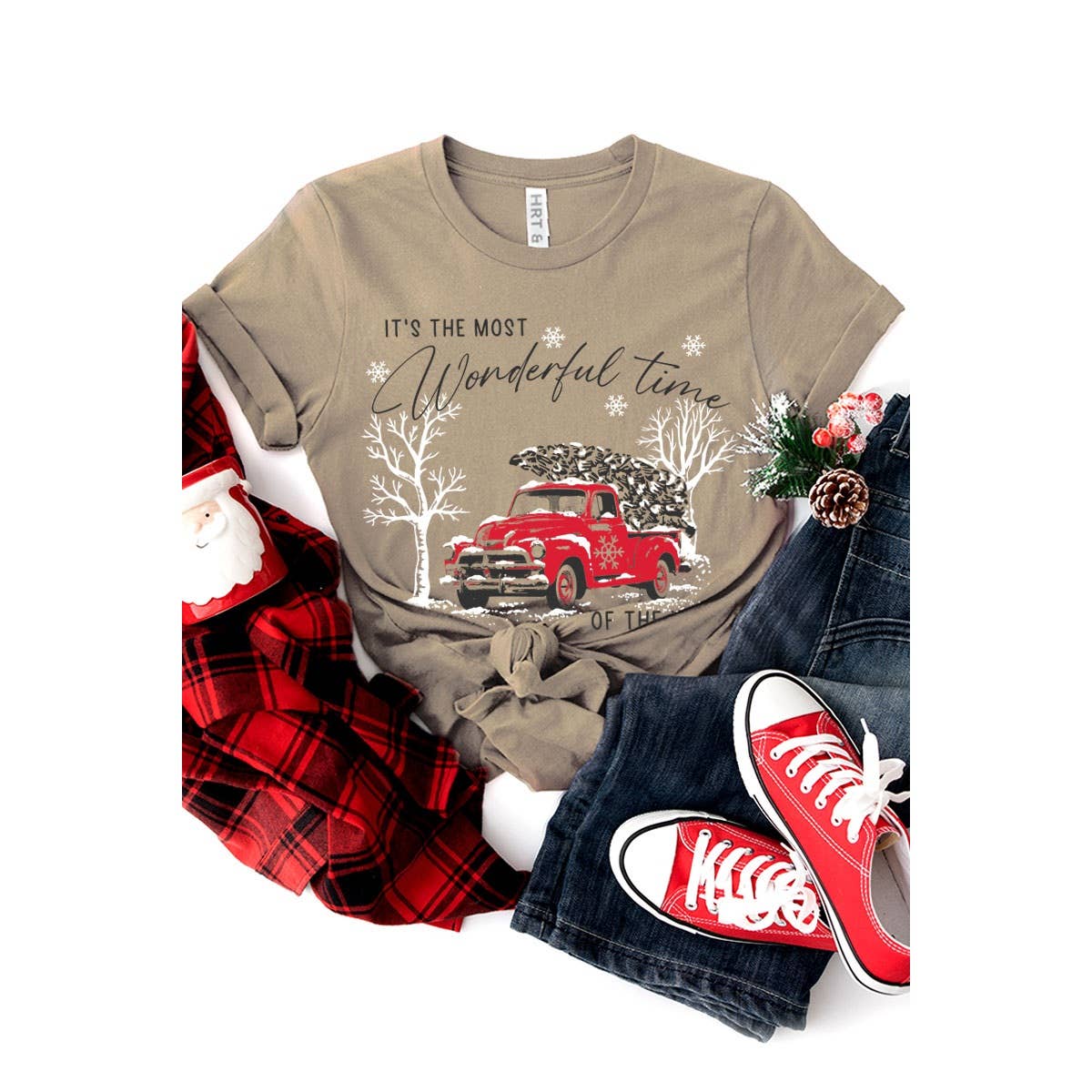 IT S THE MOST WONDERFUL TIME WASHED GRAPHIC TEE: LT GREY / S