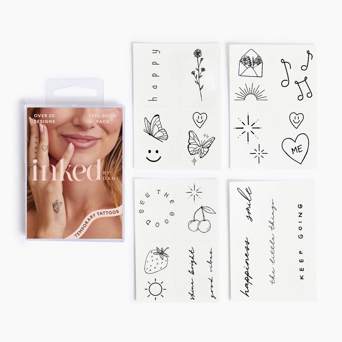 Feel Good Temporary Tattoo Pack – Positive Temporary Tattoos
