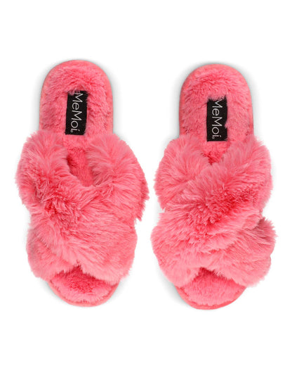 Beverly Faux Fur Open Toe Plush Slipper: Taupe / S 5-6