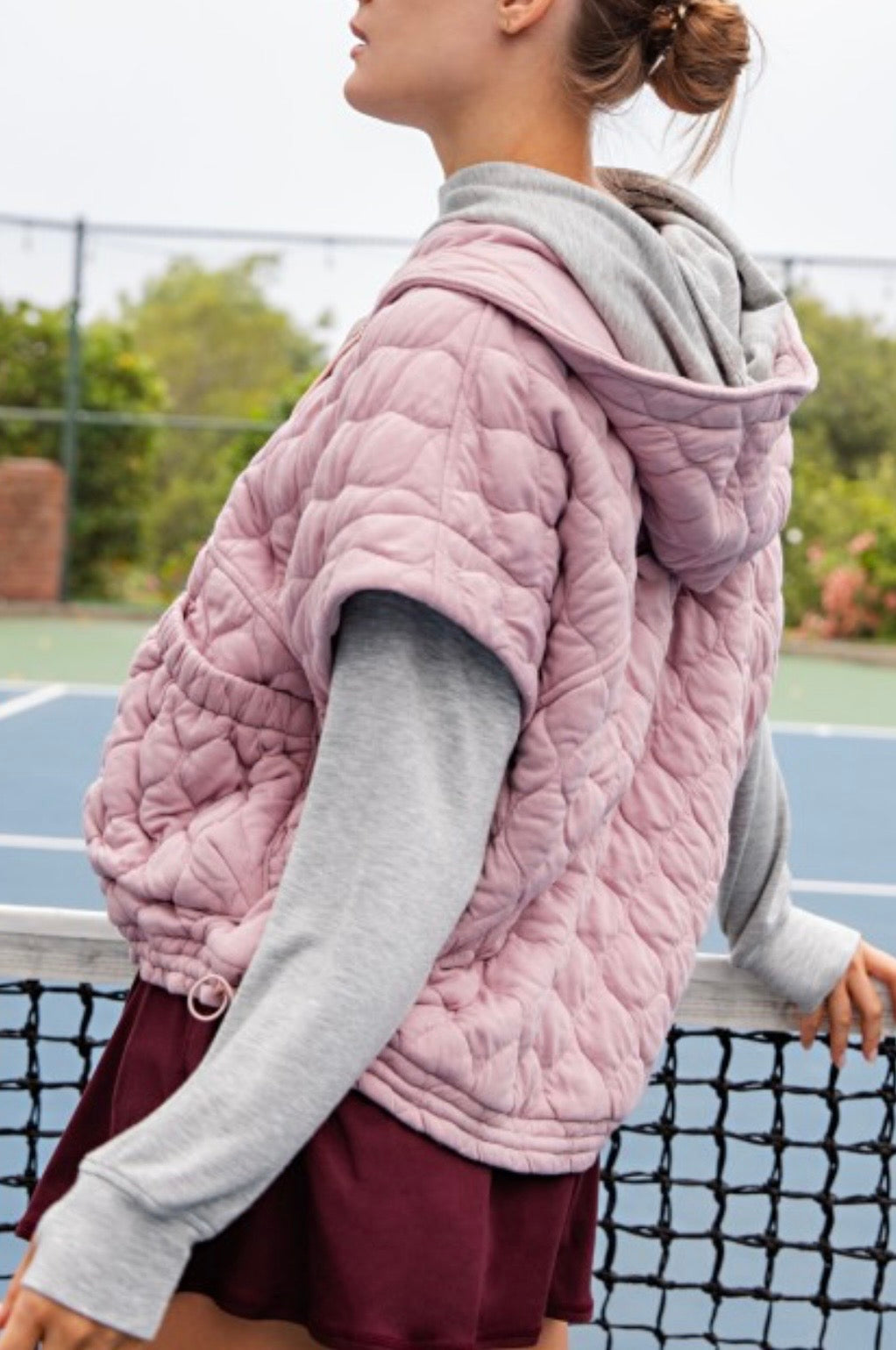 Bubble Quilt Cinch Hoodie Vest