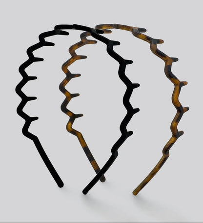 2 pc. Zigzag Headbands-Tortoise/Black